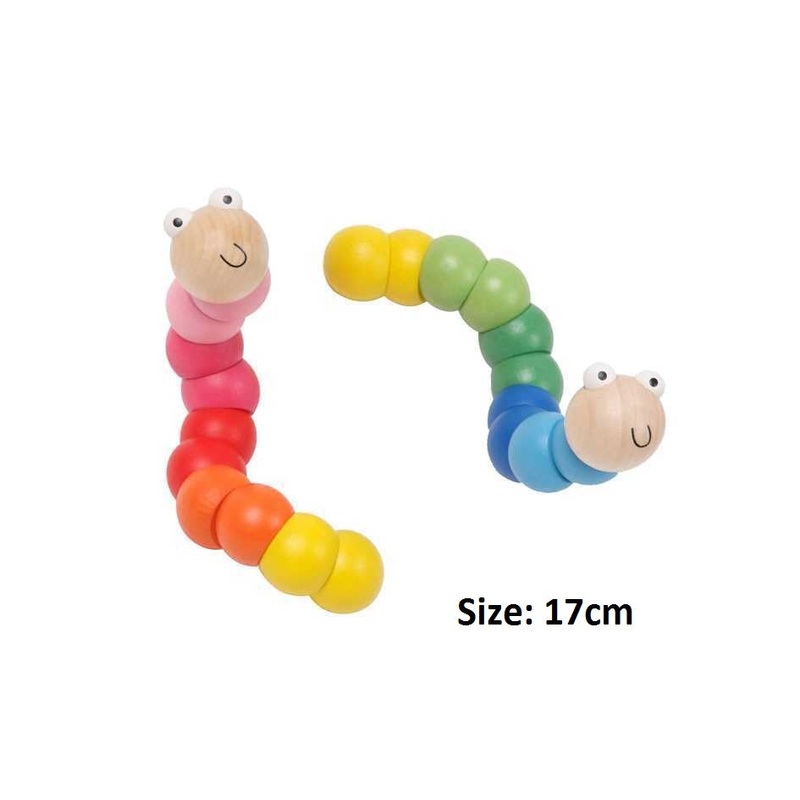 Jointed Wooden Worm 17cm