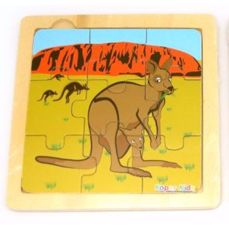 Kaper Kidz - 9 Pcs Wooden KANGAROO Jigsaw Puzzle