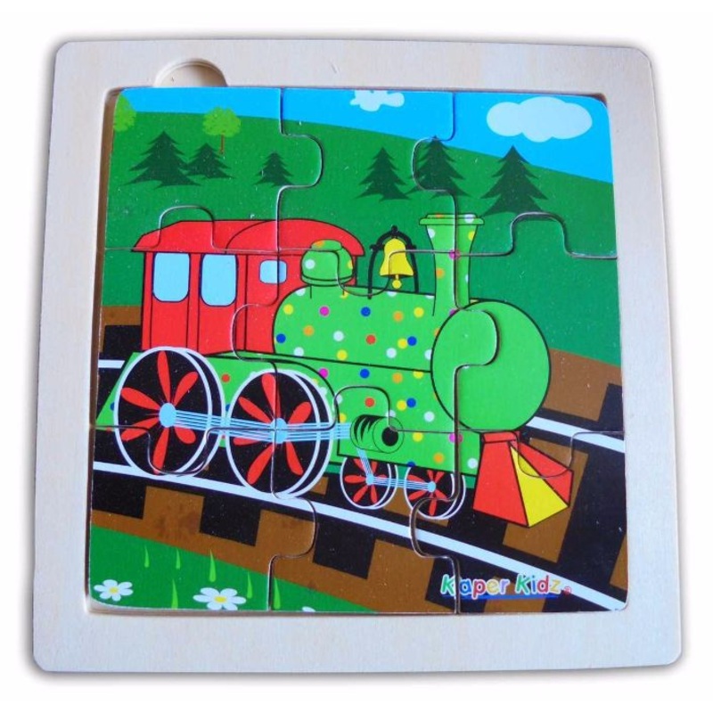 Kaper Kidz - 9 Pcs Wooden TRAIN Jigsaw Puzzle