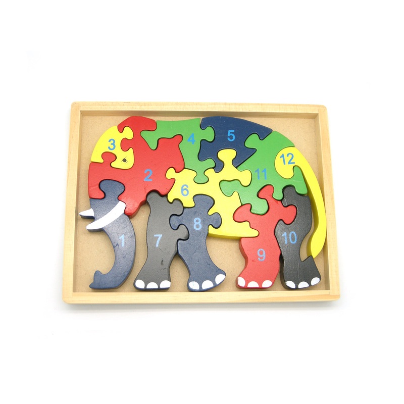 Kaper Kidz - Number Elephant Jigsaw in Tray