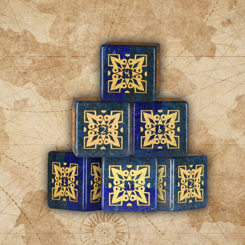 Moroccan Blue Lapis Stone D6 Set - Dice Around the World Collection