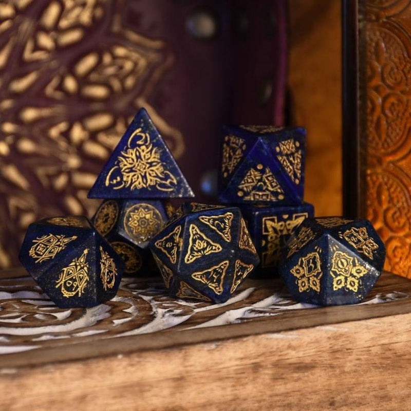 Moroccan Blue Lapis Stone Dice Set - Dice Around the World Collection