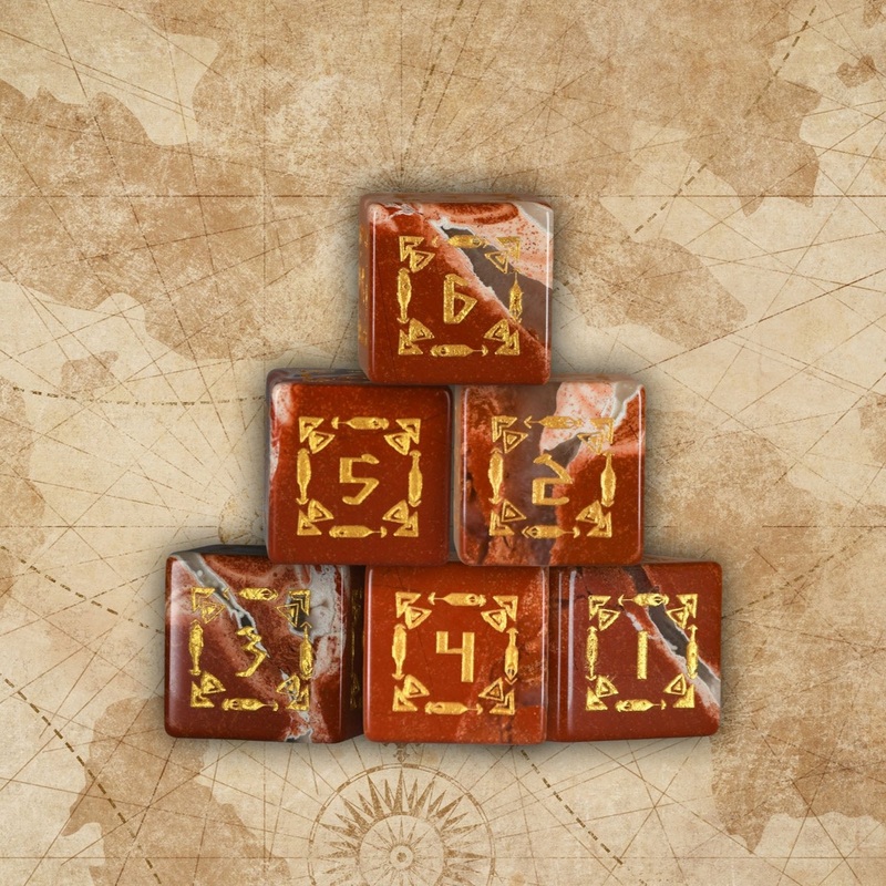 Navajo Red Jasper Stone D6 Set - Dice Around the World Collection