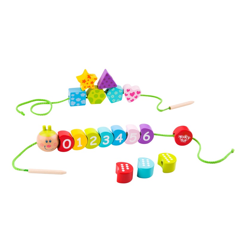 Tooky Toys-  Wooden Lacing Caterpillar