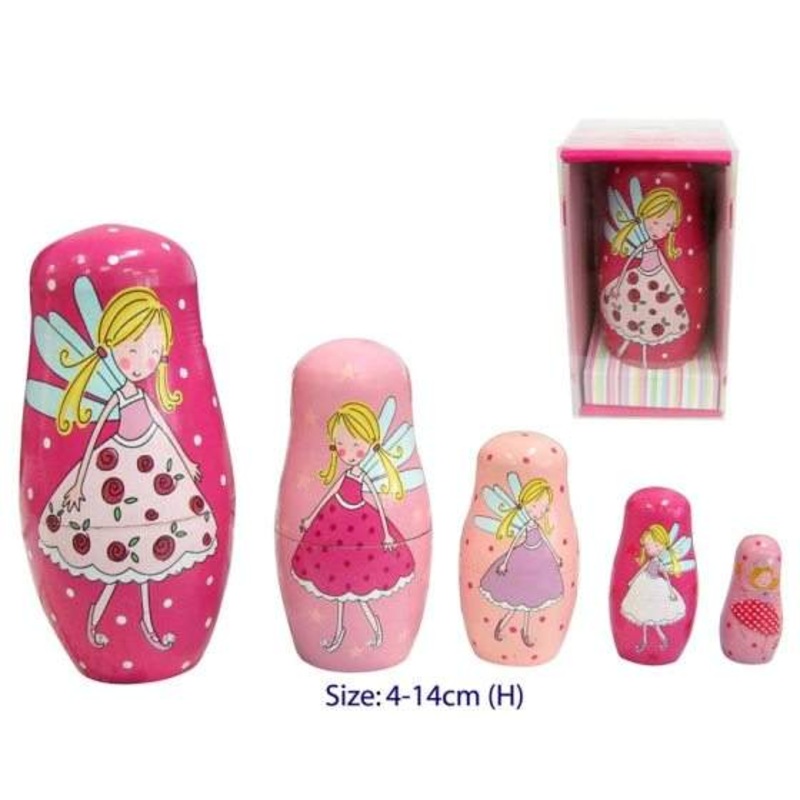 Wooden Fairy Nesting Dolls Set