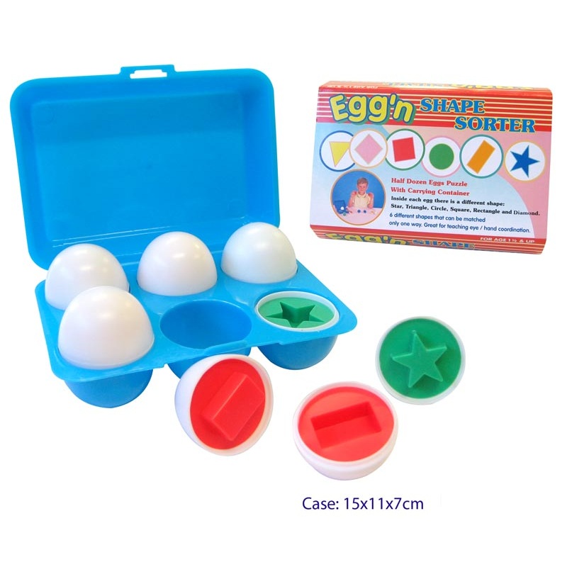 12 Pcs (6 eggs) Shape Egg Puzzle Set in Plastic Case