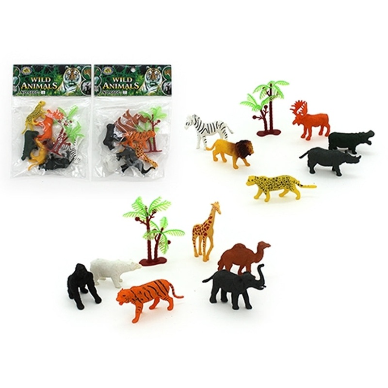 12 Pcs Mini Plastic Animals - WILD