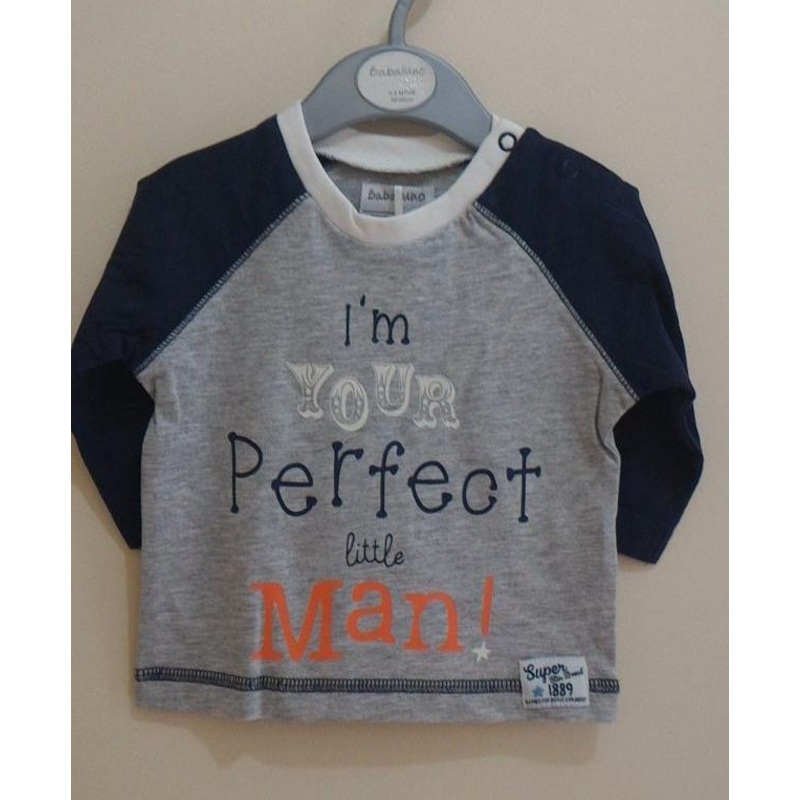 Babaluno - Baby Boys Long Sleeve Top (Fella4BLK/GRY)