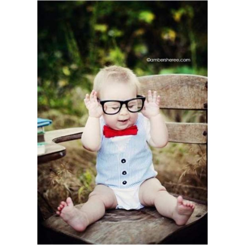 Boys Romper Short Sleeves Red Bow