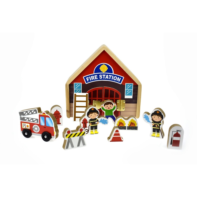 Kaper Kidz- Wooden Fire Station Playset
