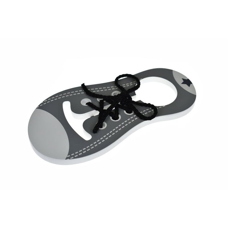 Kaper Kidz - Wooden Learn to Tie Shoe Lace Grey / White