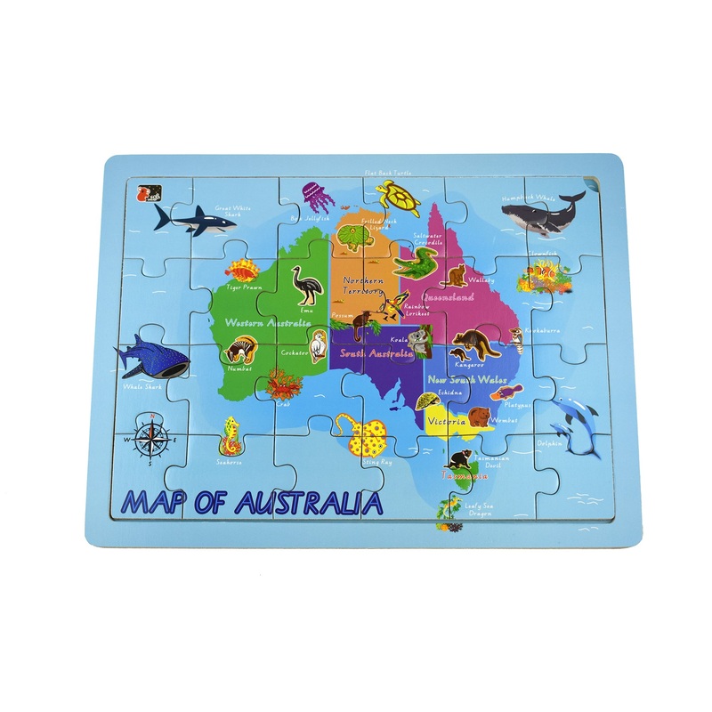 Koala Dream - 24 Pcs Wooden AUSTRALIA MAP Jigsaw Puzzle