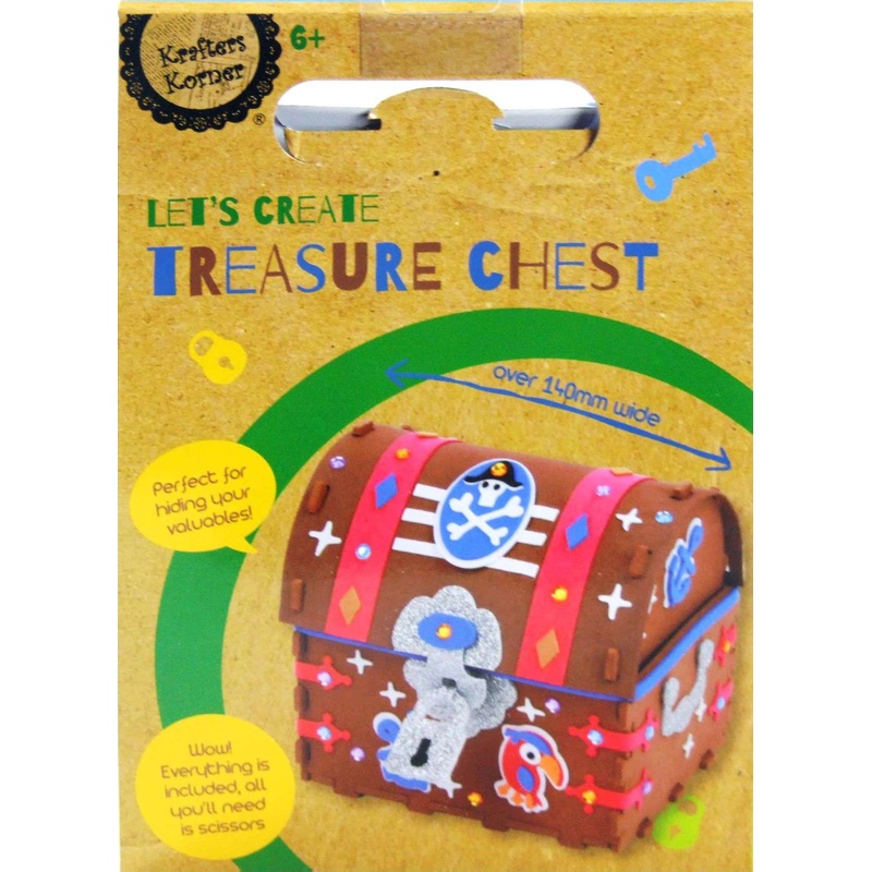 Krafters Korner DIY Craft Kit - LET'S CREATE TREASURE CHEST
