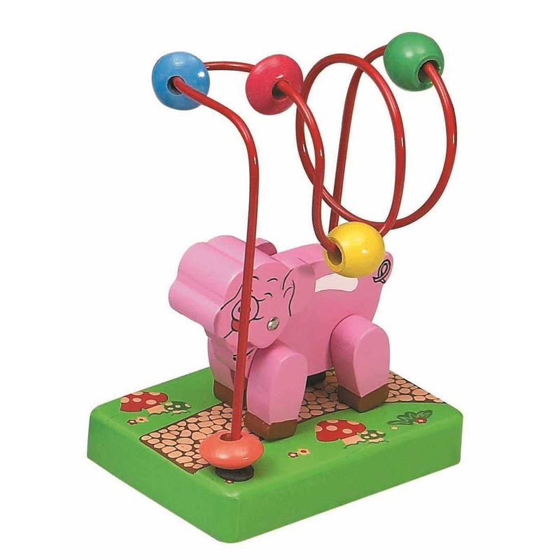 Mini Wooden Bead Maze Roller Coaster - Pig