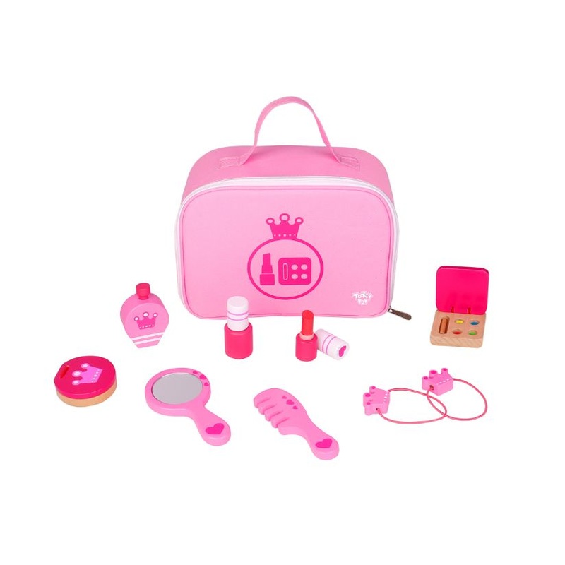 Tooky Toy - Wooden Make up / Beauty Set in a Soft Case