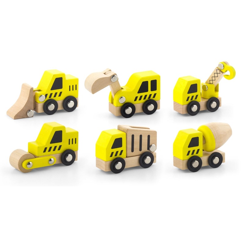 Viga - 6 Pcs Wooden Construction Vehicles