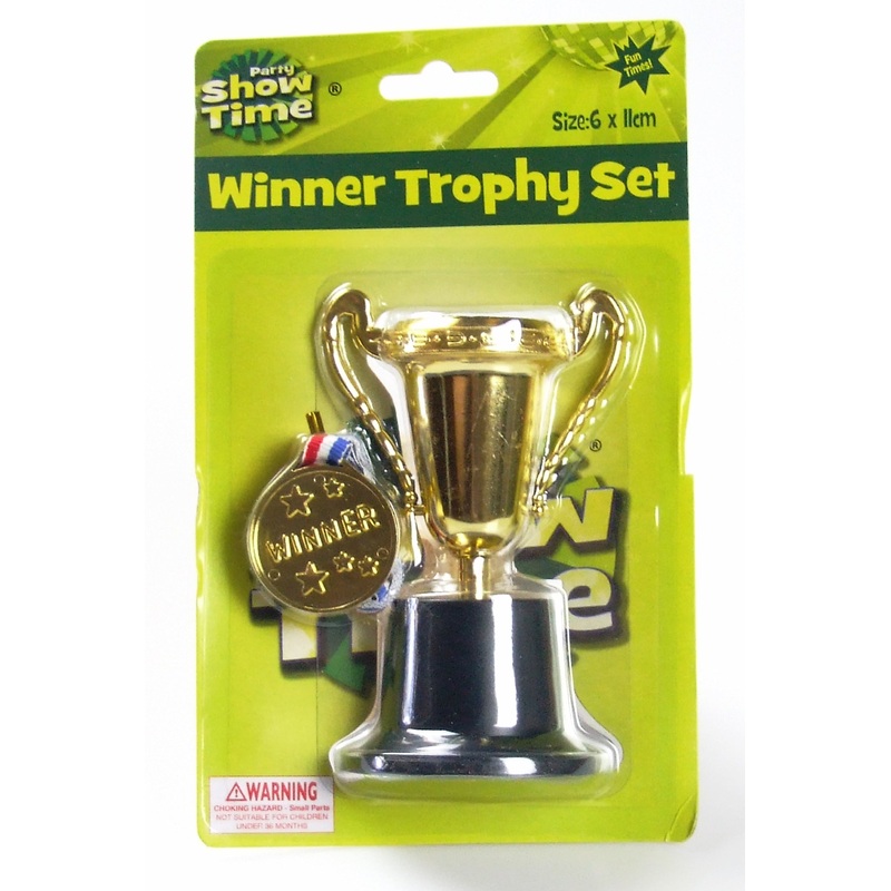 Winner Gold Medal and Trophy Toy Set