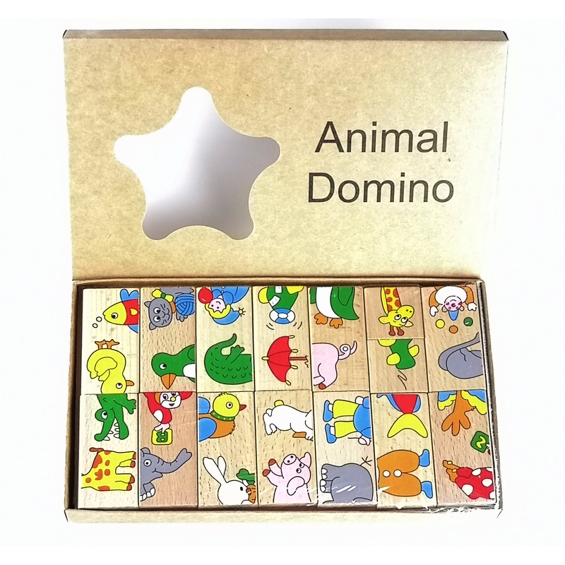 15 Pcs Wooden Animal Domino