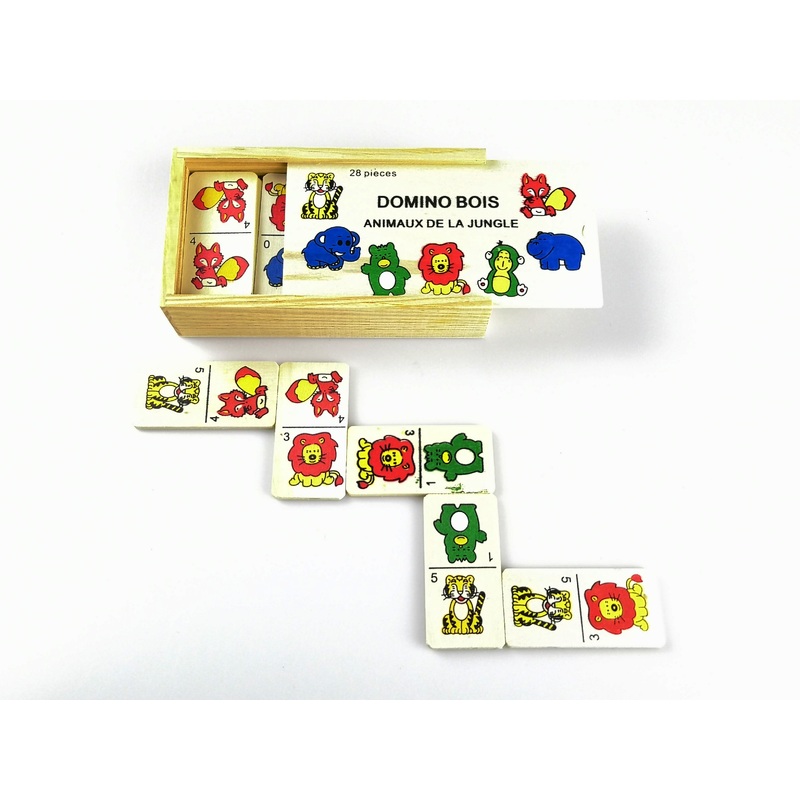 28 Pcs Wooden Domino Jungle ANIMALS