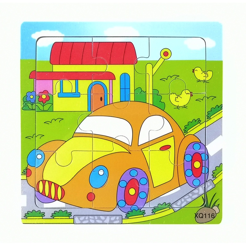 9 Pcs Wooden Car Jigsaw Puzzle (XQ116)