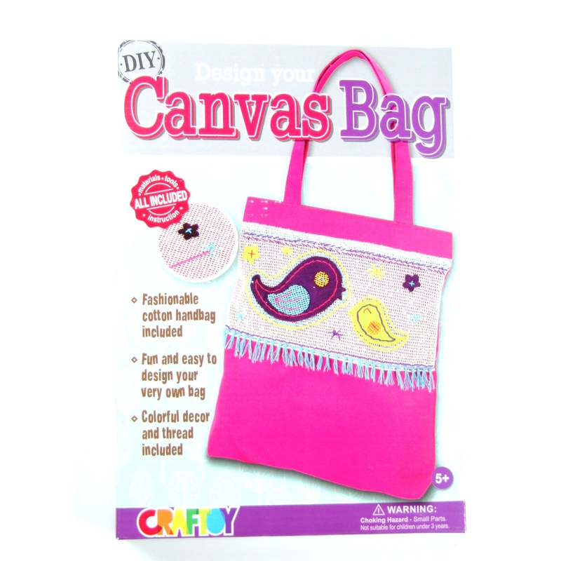 DIY Design Your Canvas Bag BIRD Sewing Kit with safety needle