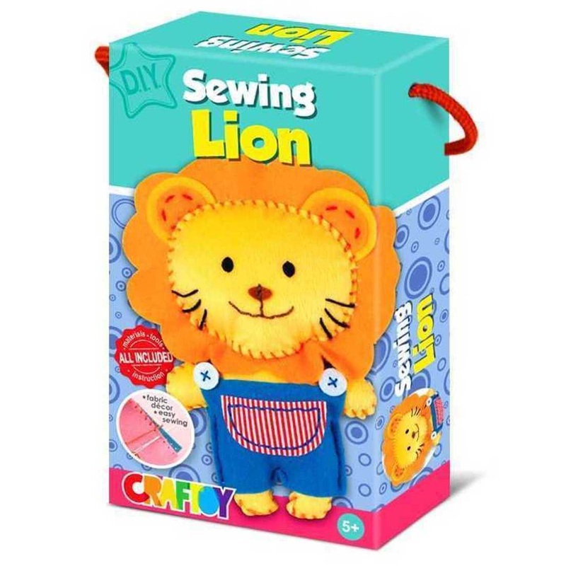 DIY Lion Sewing animal Kit with safety needle
