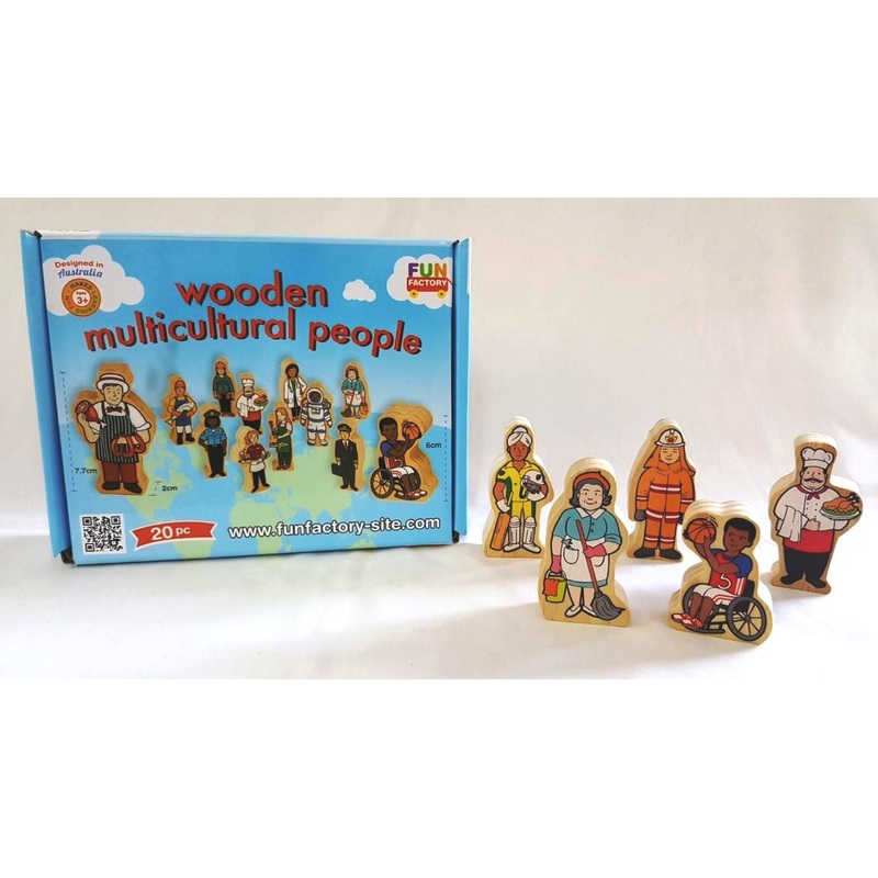 Fun Factory - 20 Pcs Wooden Multicultural People