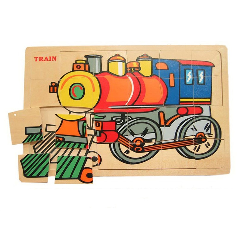 Fun Factory - 24 Pcs Wooden TRAIN Jigsaw Puzzle