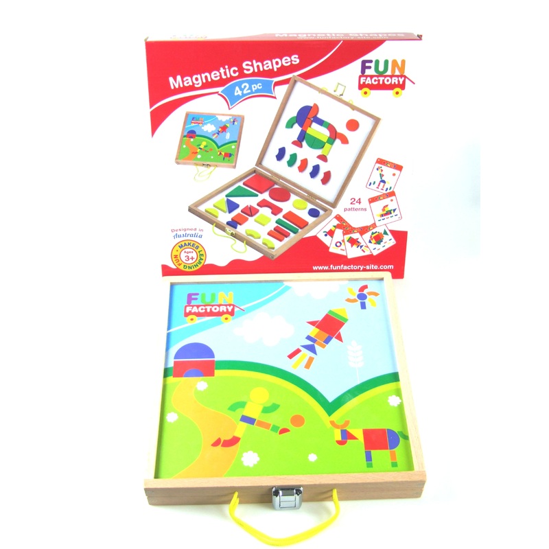Fun Factory - 42 pcs Magnetic Shapes in wooden  Case