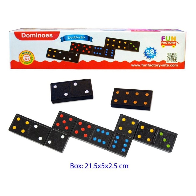 Fun Factory Wooden Double - Six Dominoes (28 Pieces)