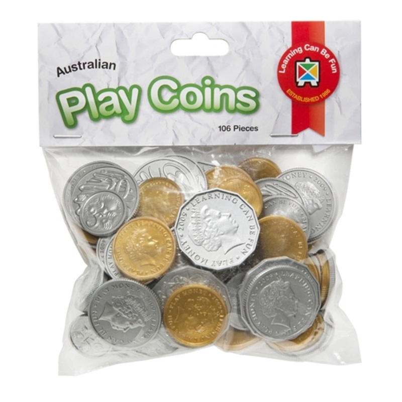 Learning Can Be Fun 106 pcs Plastic Play Money Coins