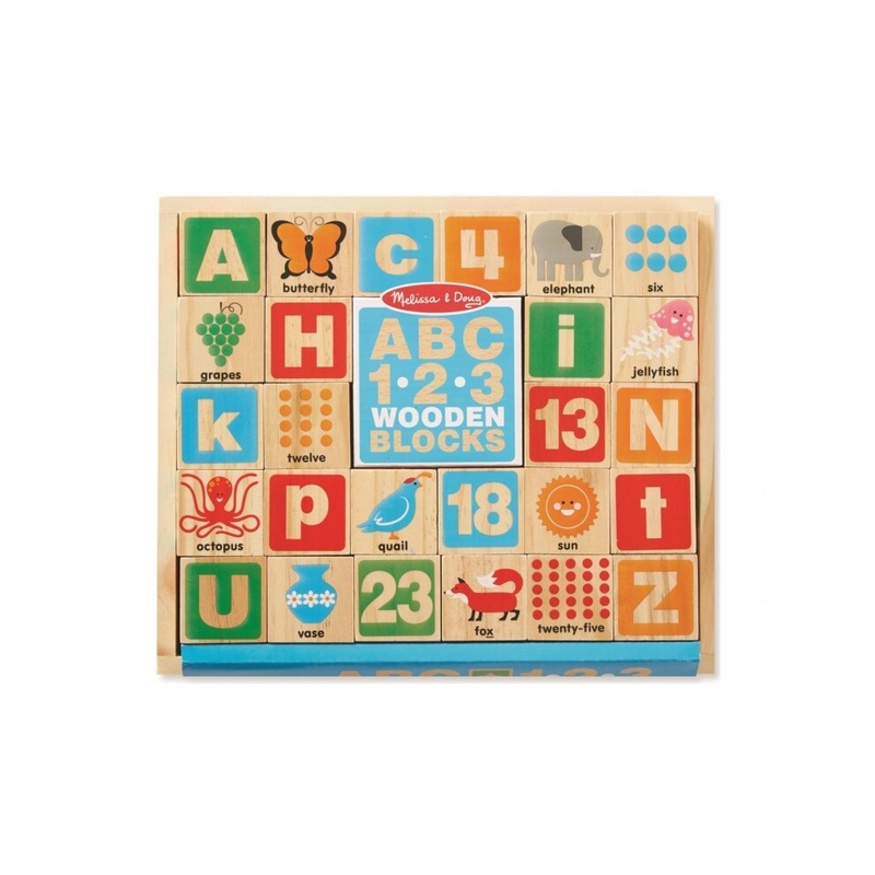 Melissa & Doug - ABC-123 Wooden Blocks (26 pcs)
