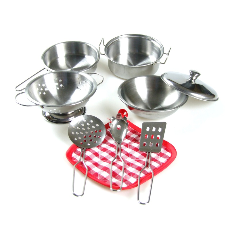 STAINLESS STEEL Cooking SET  Toys - 9 PCS