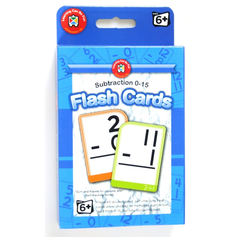 Substraction 0-15 Flash Cards