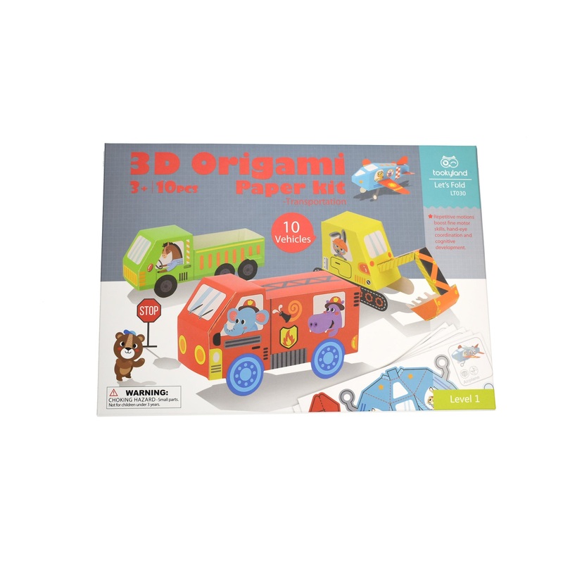 Tookyland 3D Origami Paper Kit - Transport Vehicles (10Pcs)