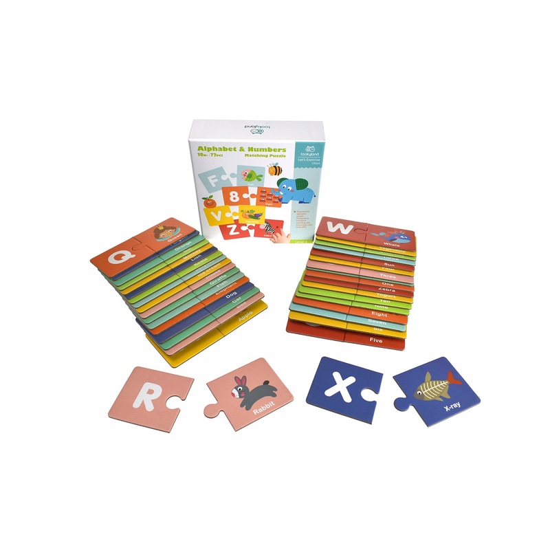 Tookyland - 72 pcs Alphabet & Numbers Matching Puzzle