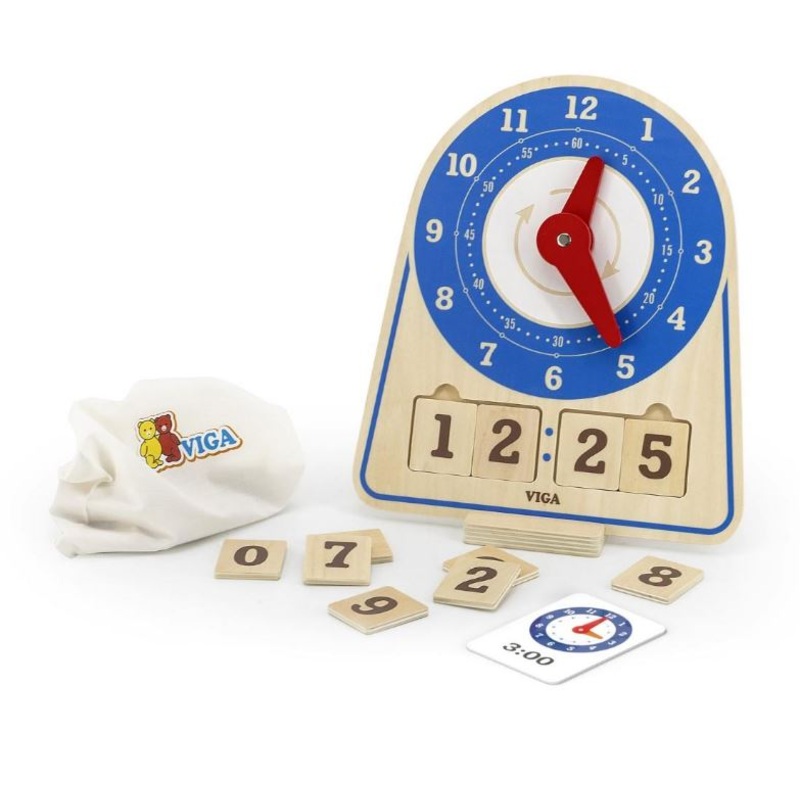 Viga Wooden Learning Clock