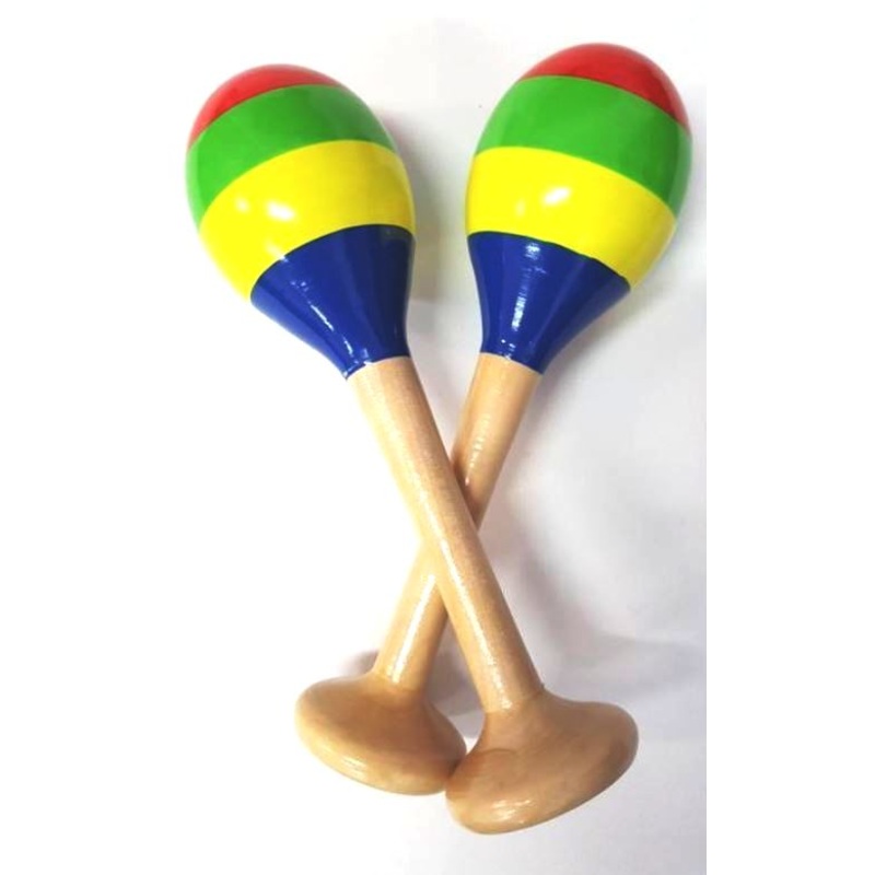 Wooden Maracas with base - Set of 2 - 20 cm