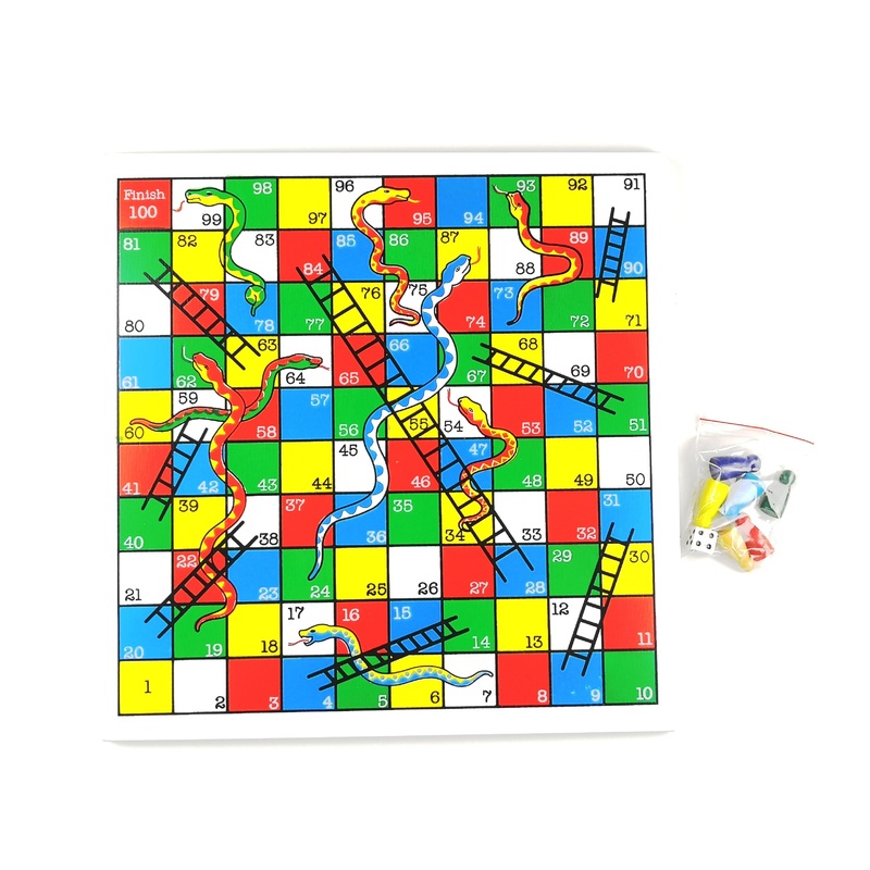 Wooden Snakes and Ladder Board Game FF