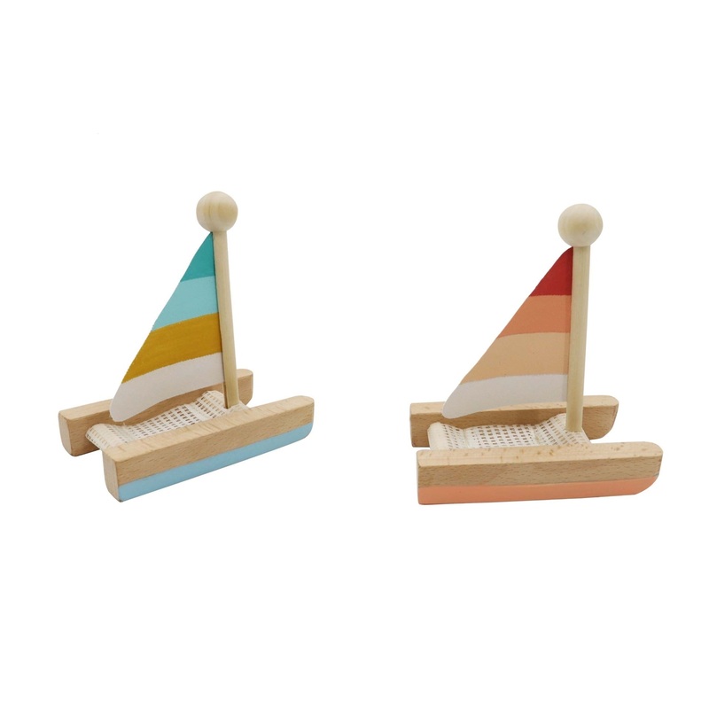 Wooden Toy Twin Hull Sail Boat (small)