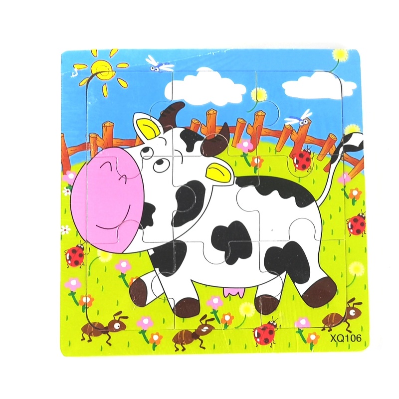 9 Pcs Wooden Cow  Jigsaw Puzzle (XQ106)