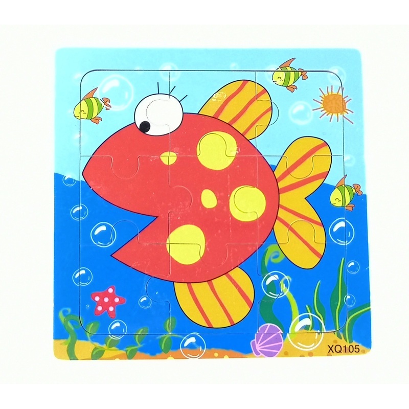 9 Pcs Wooden Fish  Jigsaw Puzzle (XQ105)