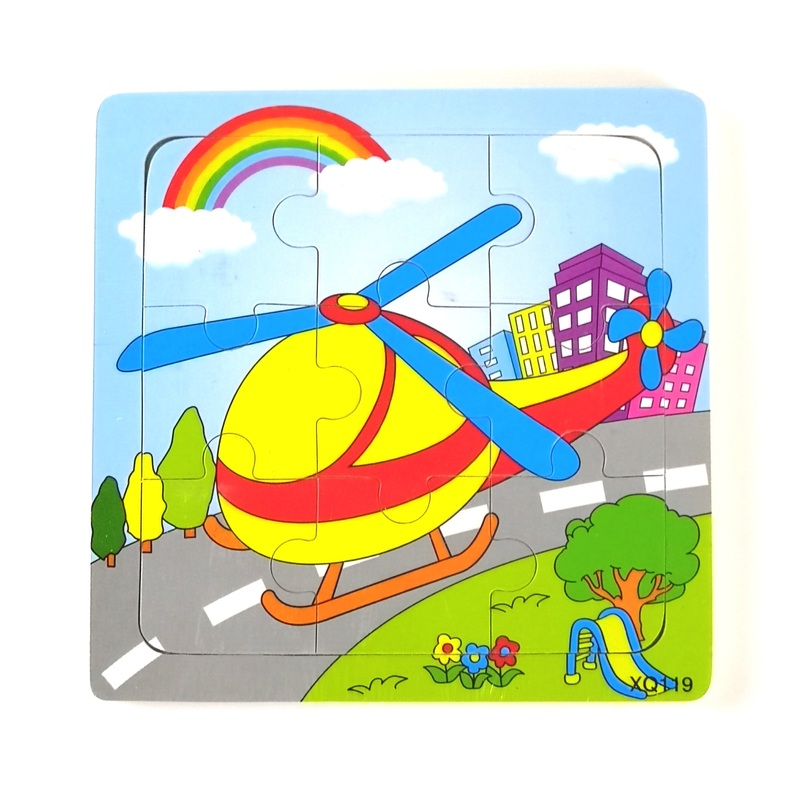 9 Pcs Wooden Helicopter Jigsaw Puzzle (XQ119)