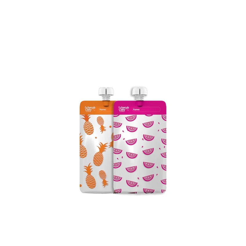 Cherub Baby - 10 On the Go Mini 120mL Food Pouches  Neon Melon & Hot Pineapple