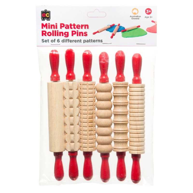 EC - Mini Pattern Rolling Pins (Set of 6)