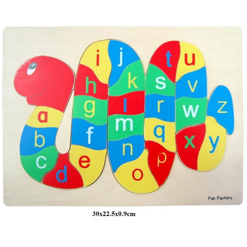 Fun Factory - Snake Raised Wooden Puzzle Lower Alphabet