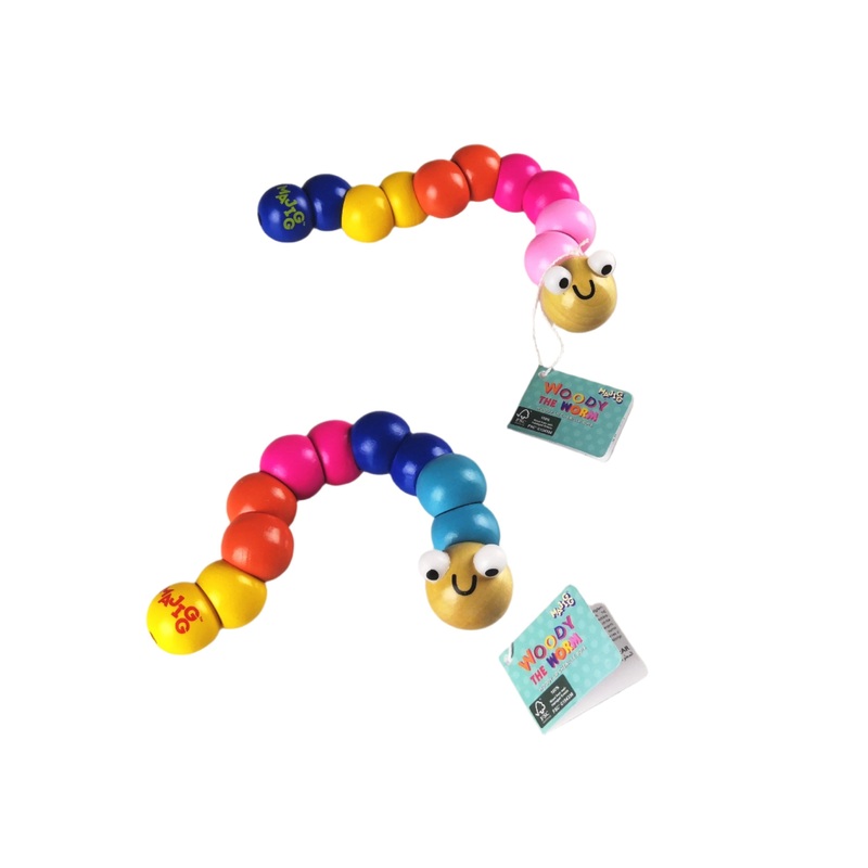 Jointed Wooden worm - Magijj Woody the worm 18cm
