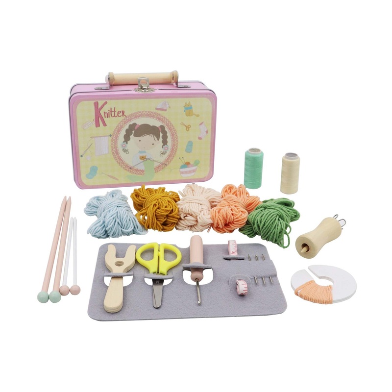 Kaper Kidz - DIY Wooden Knitting Kit Playset in Carry Case