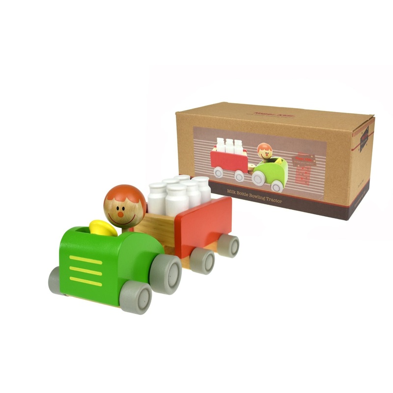 Kaper Kidz - Wooden Milk Bottle Tractor & Bowling set