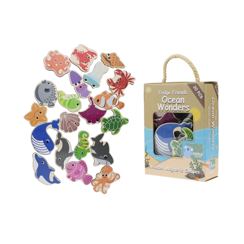 Koala Dream - 20 Pcs Wooden Magnetic Sea Creatures Ocean Wonders